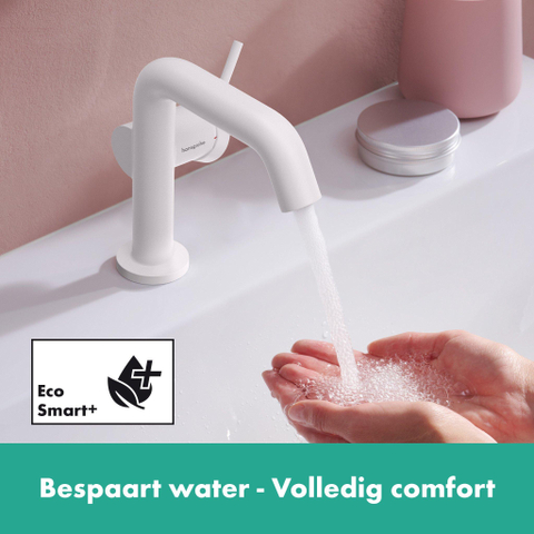 Hansgrohe Tecturis s 1 greeps wastafelkraan - 110 Fine - coolstart - zonder waste set - mat wit SW918652