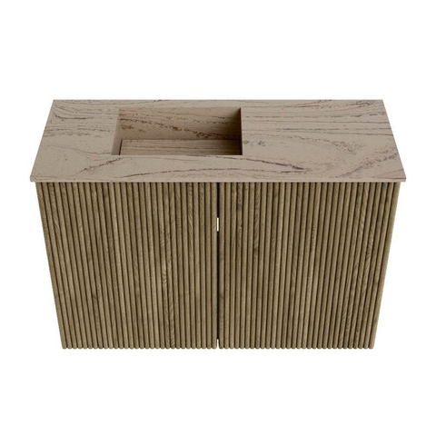Mondiaz JOYA-DLUX 60cm toiletmeubel - kleur Dusk - Wastafel FAYE positie Links Zonder kraangat kleur Arena. SW1425727