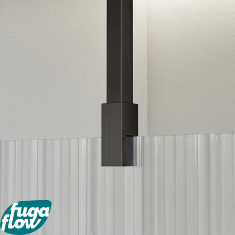 FugaFlow Eccelente Vetro douche à l'italienne salle de bain - 70x200cm - verre strié - bras plafond - gunmetal SW1125039