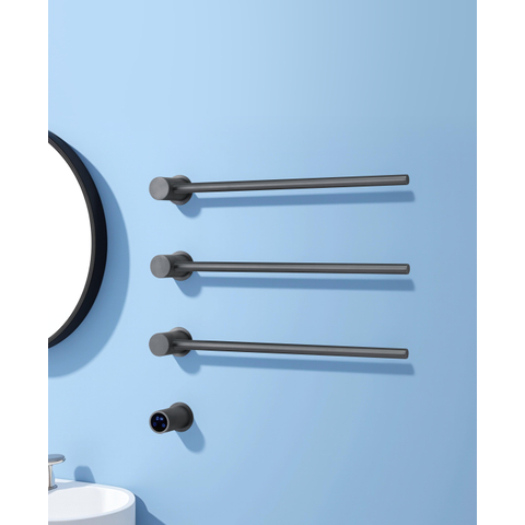 Rosani THREE Elektrische Handdoekradiator - 52x54x13cm - 30watt - gunmetal TWEEDEKANS OUT14900
