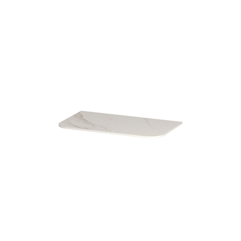 INK Concept R Plan vasque - 80x45x1.2cm - pour meuble bas arrondi - Céramique - Calacatta mat SW1406217