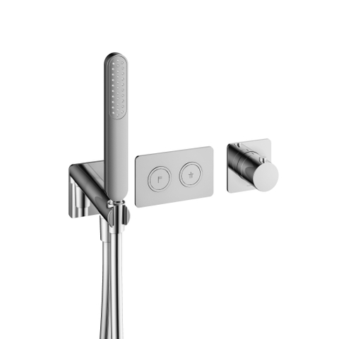 Hotbath Gal Afbouwdeel - voor inbouwthermostaat - met 2 pushbuttons - hoogglans chroom SW656441