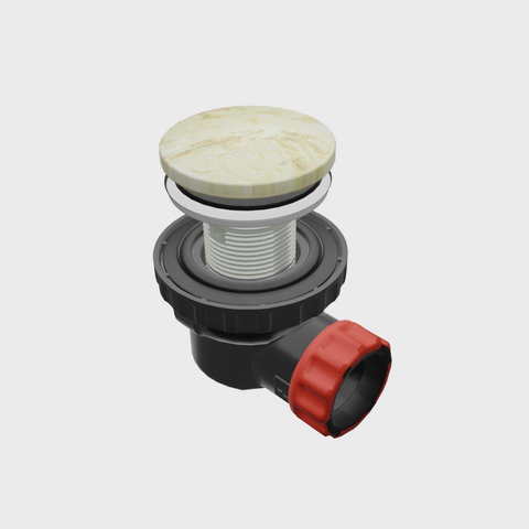 Mondiaz Click sifon - 6.7cm - ruimtebesparend - rond - Solid surface frappe SW809403