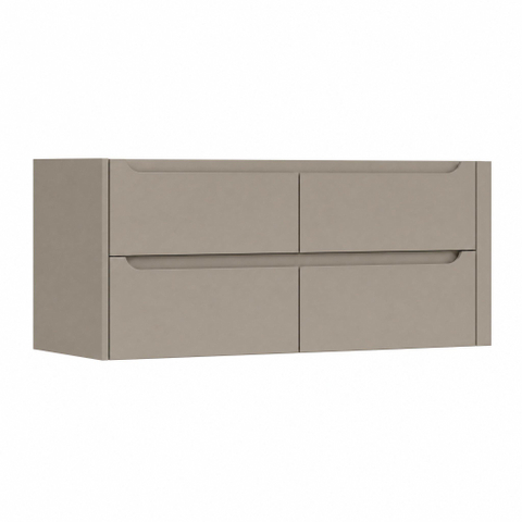 H&R Badmeubelen Juice Meuble sous-vasque - 120x45x50cm - coin droit arrondi - 4 tiroirs - poignée intégrée - Olive SW1490036