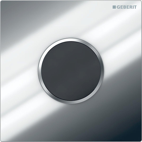Geberit Type10 urinioir bedieningsplaat - batterij - ronde knop - glans chroom 0701976