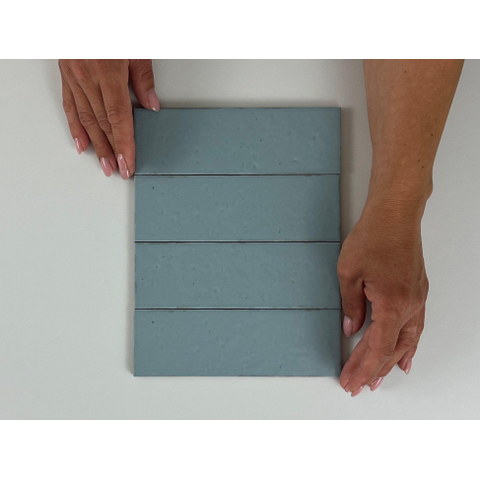 ÉCHANTILLON Terravito Nocino carreau mural - 6x18,6cm - Powder Blue mat (bleu) SW1221408