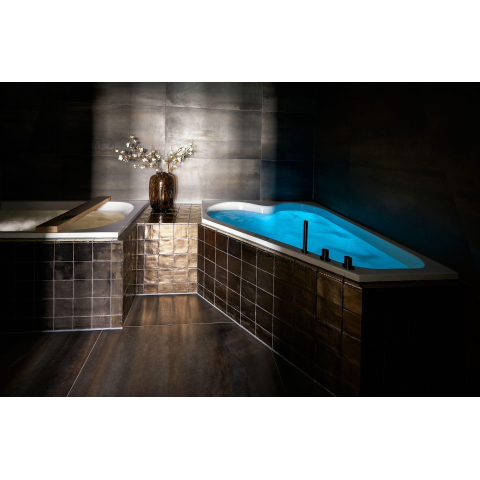Xenz Cyprus Baignoire d'angle - 145x145x53 - bonde Centrale - acrylique - blanc SW103533