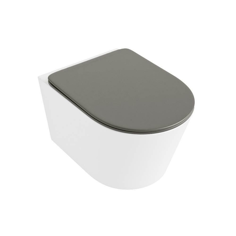 Mondiaz LAVIE hangtoilet – spoelrandloos – 36 x 53 cm – met softclose zitting – Talc (wit), zitting Smoke (lichtbruin) SW1208737