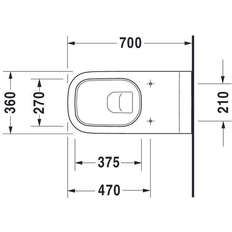 Duravit D-code wandcloset 70cm met spoelrand diepspoel wit 0295863