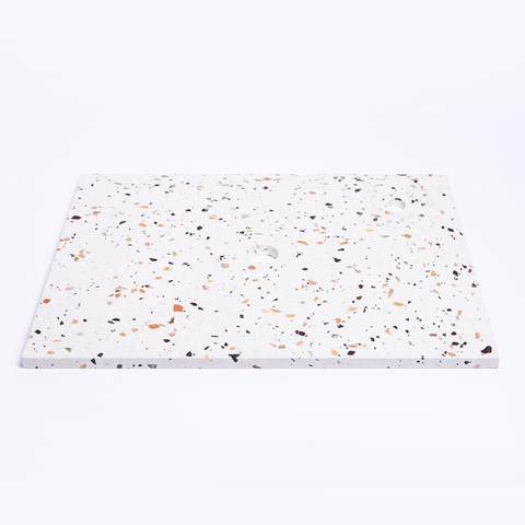 Saniclass Tops Plan de travail - 60x1.8x46cm - 1 évacuation - 1 trou de robinet - Terrazzo SW915228