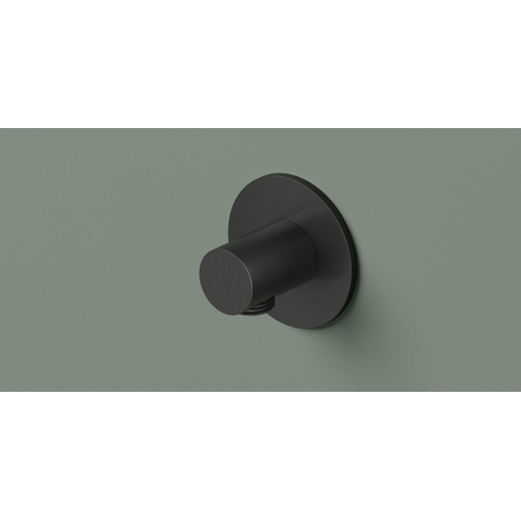 Hotbath Ace Wanduitlaat - rond - PVD - zwart geborsteld SW1119272
