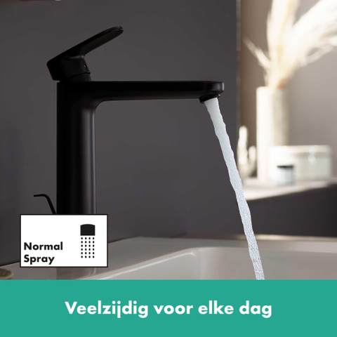 Hansgrohe Vernis Blend Eengreeps wastafelmengkraan - 190 met PopUp - trekwaste - mat zwart SW651526