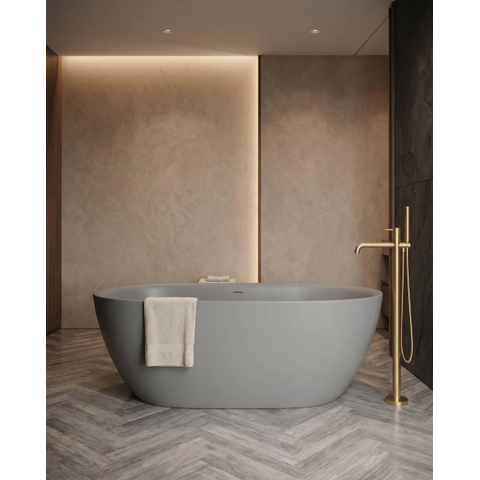 ZEZA Eloise Baignoire îlot - 170x80cm - acrylique - siphon - gris mat SW1412147