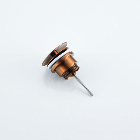 FugaFlow Efficiente Pietra Ensemble lave-mains - 40x22x10cm - trou de robinet à droite - robinet de lave-mains cuivre brossé PVD - bouchon de vidange - siphon abaissé - Dark Emporador SW1448158