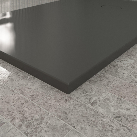 Villeroy & Boch Ecora douchebak - 150x100x3.5cm - afvoer korte zijde - anthracite (antraciet) SW1558870
