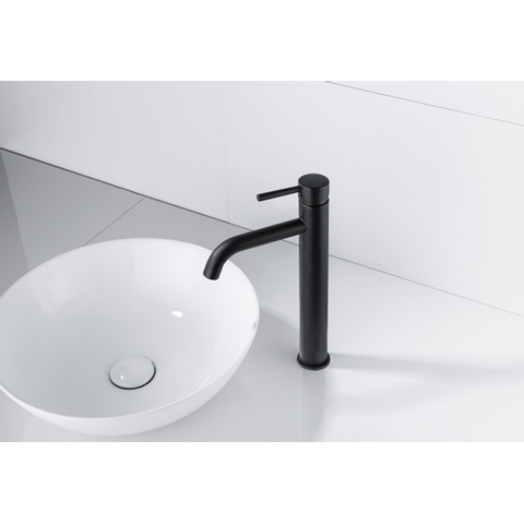 Fortifura Calvi Wastafelkraan - 33.9cm - verhoogd - opbouw - mat zwart SHOWROOMMODEL SHOW26996