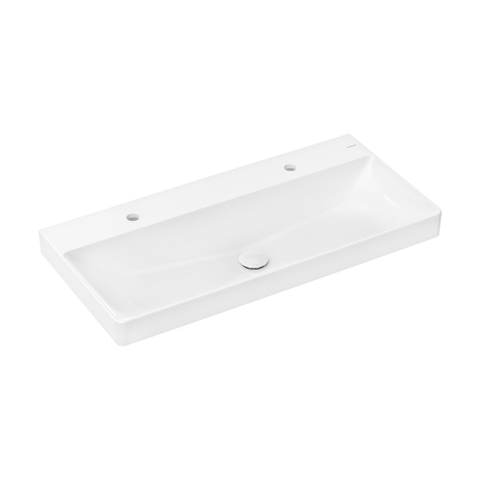 Hansgrohe Xelu Q wastafel - 100x48x8cm - 2 kraangaten - opzet - wit SW1164888