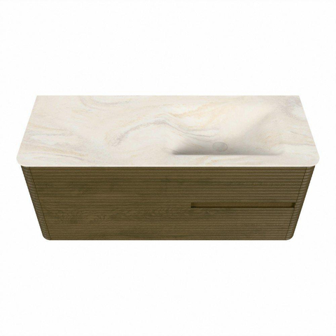 Mondiaz CIRO-DLUX Ensemble de meubles de salle de bains - 120x45x50cm - Plan-vasque solid surface Ostra - 1 vasque à droite - 1 trou de robinet - 2 tiroirs - Dusk SW1532916