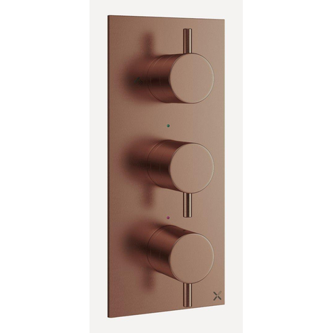 Crosswater MPRO 3 Mitigeur de douche - thermostatique - 3 boutons - vertical - bronze brossé SW928260