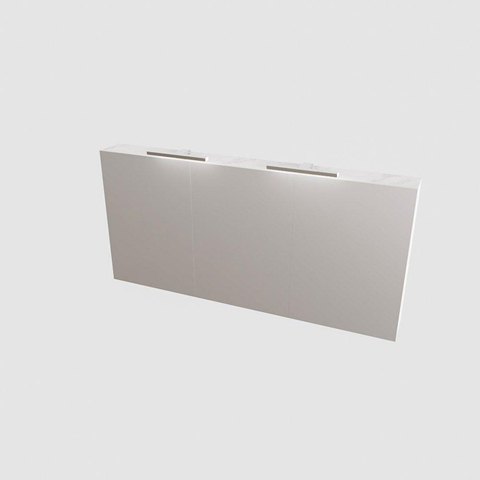 Mondiaz CUBB armoire de toilette – 150 x 70 x 18 cm – 3 portes – Carrara mat SW410378