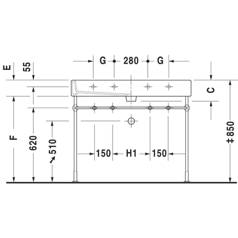 Duravit Vero Meubelwastafel - 120x47cm - met 1 kraangat - met overloop - wit 0293316