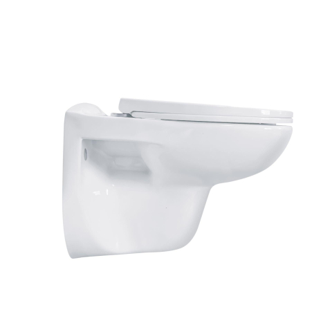 QeramiQ Basic Start Classico hangtoilet – spoelrandloos – diepte 54,5 cm – met softclose zitting – glans wit SW1152613