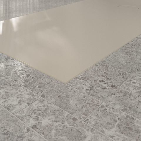Villeroy & Boch Ecora douchebak - 170x80x4.5cm - afvoer korte zijde - almond (beige) SW1559011