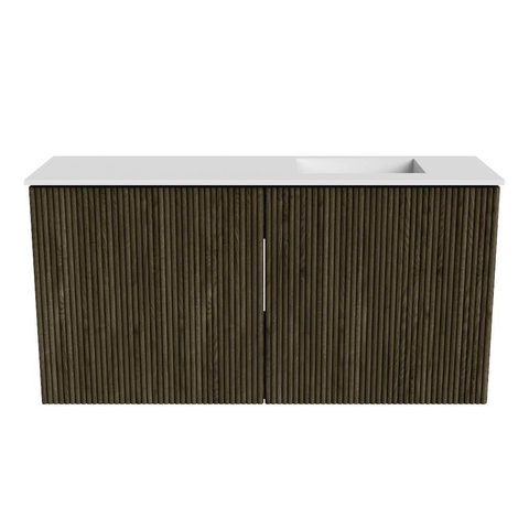 Mondiaz JOYA 80cm toiletmeubel - kleur Shadow - Wastafel FAYE positie Rechts 1 kraangat kleur Talc. SW1426193