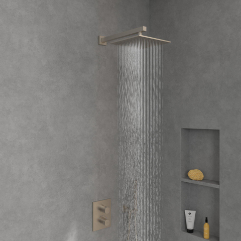Villeroy & Boch Universal Showers regendouche - 25x25cm hoekig - Brushed Nickel (rvs) SW974358