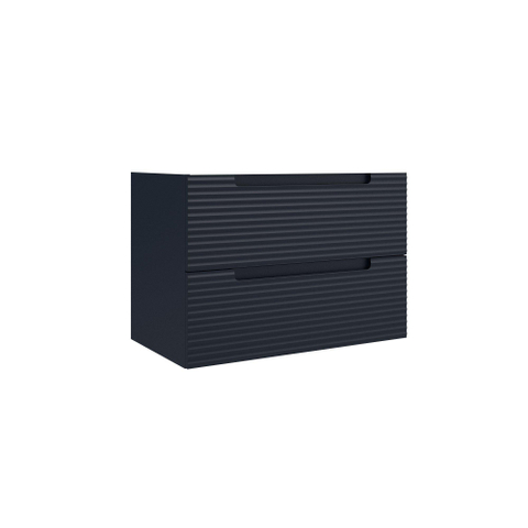 Saniclass Prime Balance Meuble sous lavabo - 80x55x44.9cm - 2 tiroirs - Poignée intégrée - MDF - bleu marine mat SW892621