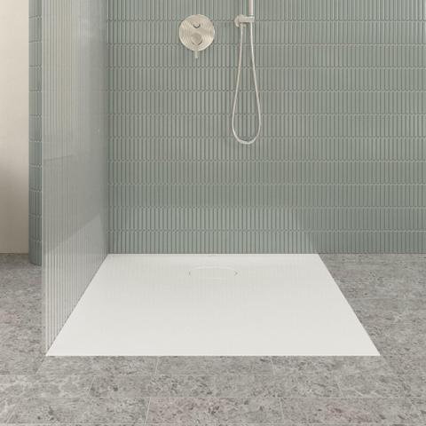 Villeroy & Boch Ecora douchebak - 90x90x3.5cm - afvoer korte zijde - white alpine (wit) SW1558984