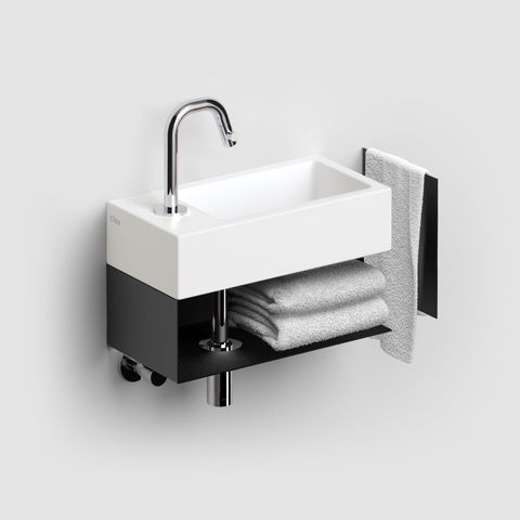 Clou Flush Fontaine - 36x18x9cm - trou de robinet à gauche - avec bonde - céramique - blanc mat SW795714