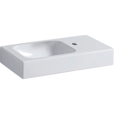 Geberit ICon fontein - 53x31x13.5cm - 1 wasbak - 1 kraangat Rechts - zonder overloopgat - keramiek - glans wit SW417192
