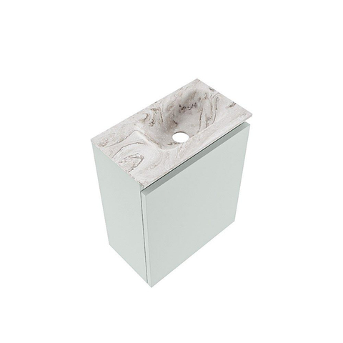 MONDIAZ TURE-DLUX Meuble de toilettes 40cm Greey. Lavabo EDEN Glace position à droite. Avec 1 trou de robinet. SW1103276