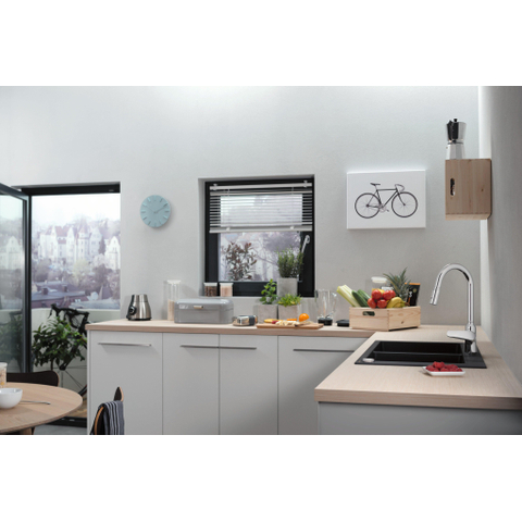 Hansgrohe Focus m42 1 greeps keukenkraan - 220 uittrekbare vuistdouche - 2 straalsoorten - hoogglans chroom SW241693