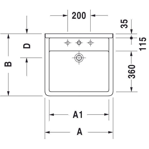 Duravit Starck 3 Vital wastafel - 70x54.5cm - met wondergliss - wit 0316326