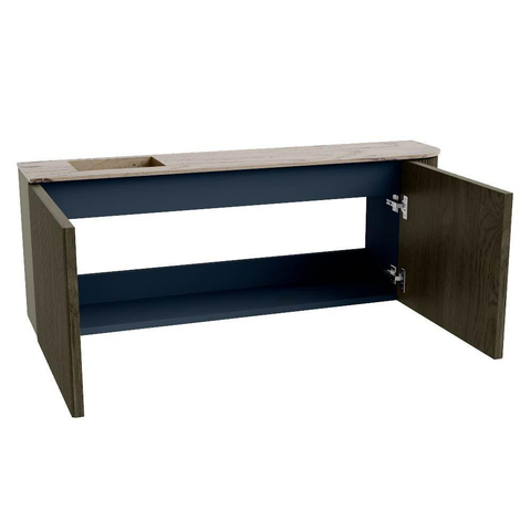 Mondiaz JOYA-DLUX Meuble de salle de bains 111,6cm - arrondi droit couleur Shadow - Vasque FAYE position Gauche 1 trou de robinet couleur Arena. SW1424842