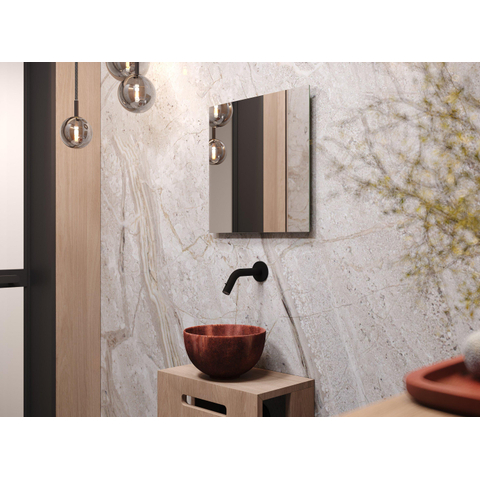 LoooX M-Line miroir – carré – 40 x 40 cm – sans éclairage – Aluminium (Argent) GA80523