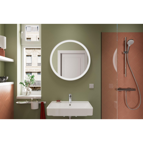 Hansgrohe Xarita Lite S Miroir - 70cm - rond - éclairage led - interrupteur mural - blanc mat SW1165021