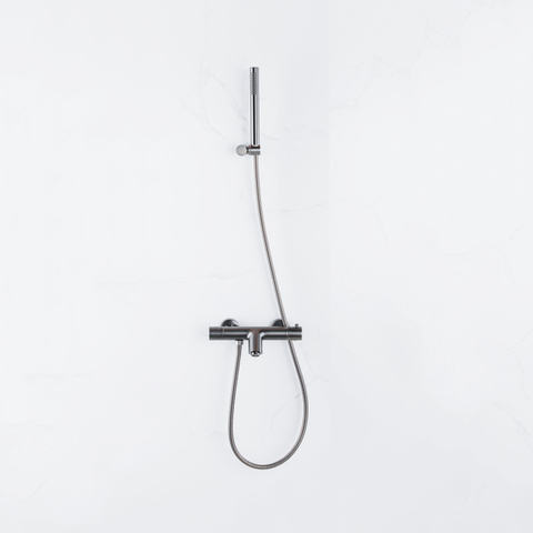 Fortifura Calvi Handdouchehouder - PVD - geborsteld gunmetal (antraciet) SW720568