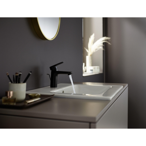 Hansgrohe Vernis Blend 1-gats wastafelkraan - 100 met waste - voorsprong 10.8cm - mat zwart SW651455