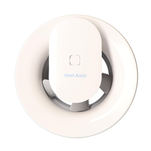 Vent-Axia Svara Ventilateur de salle de bain avec programme horaire, détection d'humidité et capteur de lumière 110 m3/h contrôlé par application Blanc SW159192