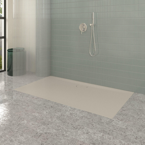 Villeroy & Boch Ecora douchebak - 160x90x3.5cm - afvoer lange zijde - almond (beige) SW1559019