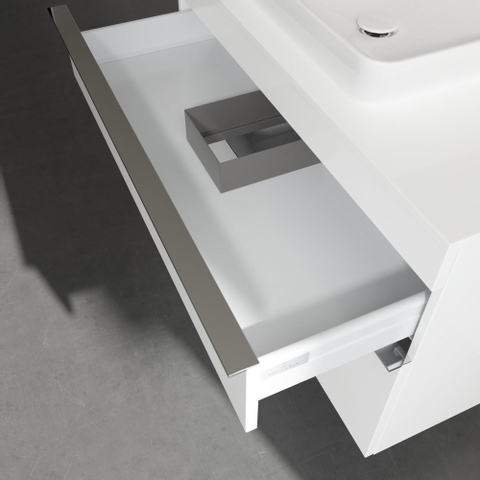 Villeroy & Boch Venticello Meuble sous lavabo 95.7x50.2x60.6cm avec 2 tiroirs pour lavabo à poser central blanc brillant 1025482