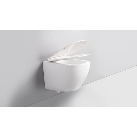 Adema Salina 2.0 WC suspendu – compact – sans bride – profondeur 48,5 cm – avec abattant softclose – blanc brillant SW1247815