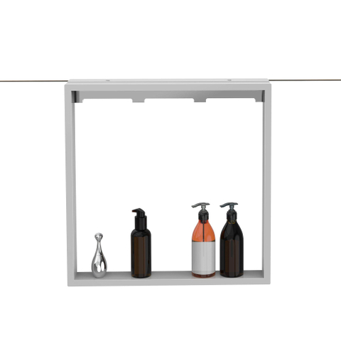 Fortifura Galeria schap met 4 haken - voor douchewand - 50x50x6.5cm - mat wit SHOWROOMMODEL SHOW26881