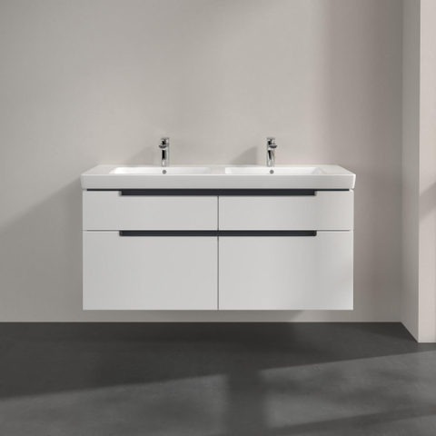 Villeroy & Boch Subway 2.0 wastafelonderkast - 128.7x59x44.9cm - glans wit SW118776