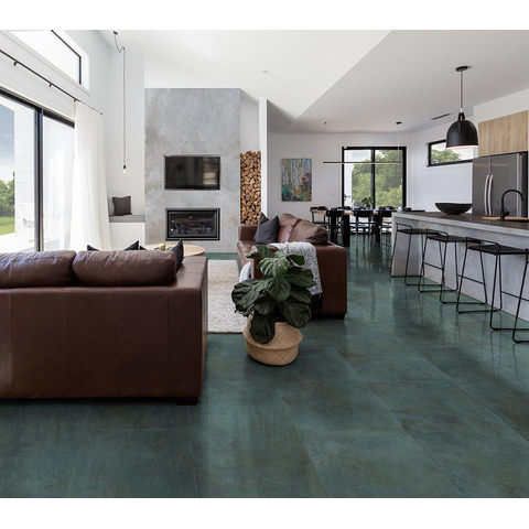 Terravito Dalora carreau mural et de sol - 60x60cm - 9mm - carré - rectifié - effet béton - Emerald mat SW492776