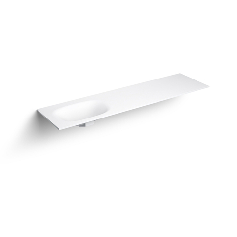 Clou Hammock plan vasque 180x50,3cm simple vasque à gauche Aluite Blanc mat SW108226