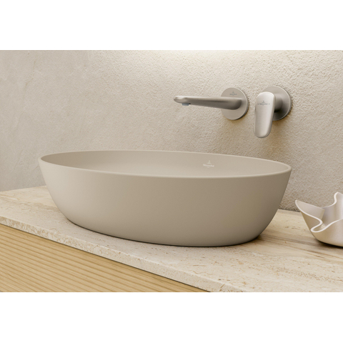 Villeroy & Boch Artis opzetwastafel - 61x41cm ovaal - zonder kraangat CeramicPlus - almond (beige) SW1387607